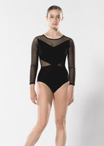 Polka Dot Long Sleeved Stretch Mesh Leo